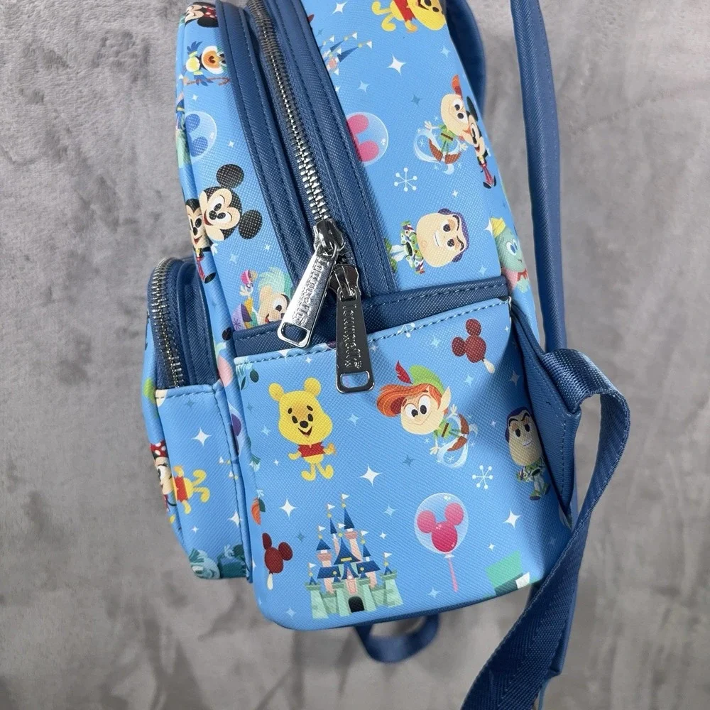 Loungefly Disney Parks Chibbi Style Mini Backpack Blue Winne The Pooh Mickey